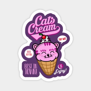 Cats Cream Pink Magnet