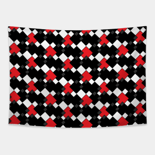 Black, red and white pattern Tapestry