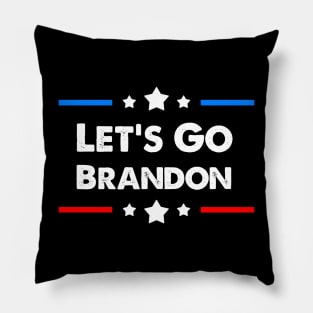 Let's Go Brandon Anti Biden Art Of USA Flag In Vintage Style Pillow