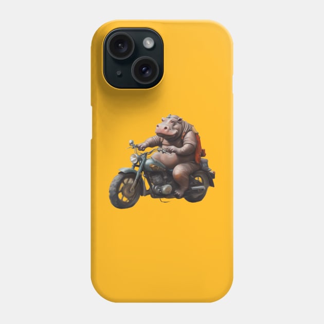 Hippo Bike Rider Phone Case by CS77