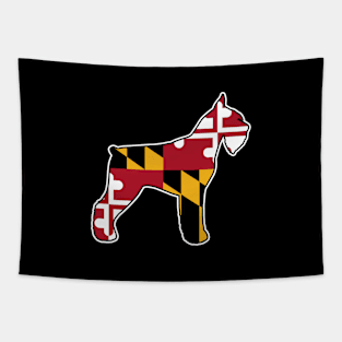 Giant Schnauzer Silhouette with Maryland Flag Tapestry