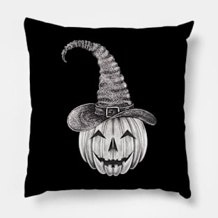 Skeleton pumpkin witch halloween. Pillow