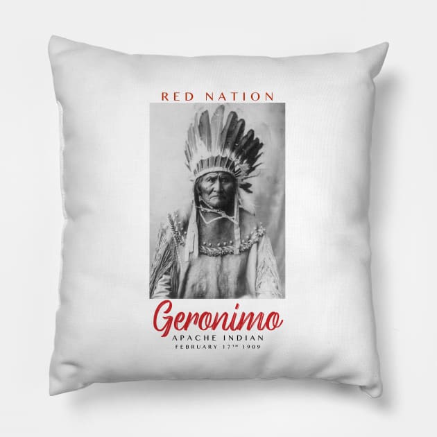 Red Nation Geronimo Pillow by TheLaundryLady