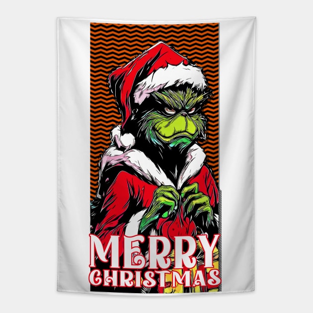 The Grinch Merry Xmas Tapestry by RifkyAP28