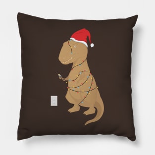 Funny Christmas Trex Tree Rex Pillow