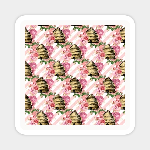 Honey Bee Neck Gator Floral Beekeeper Pattern Magnet by DANPUBLIC