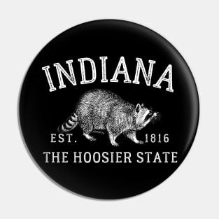 Indiana The Hoosier State Raccoon Pin