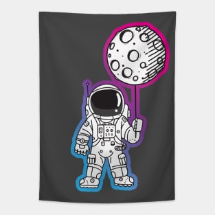 Astronaut Moon Balloon Tapestry