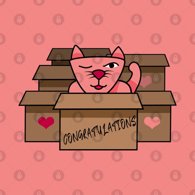 Congratulation from a pink cat, with all its heart by Nosa rez