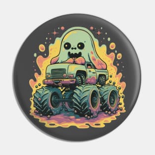 funny Slime Ghost ride a monster truck Pin