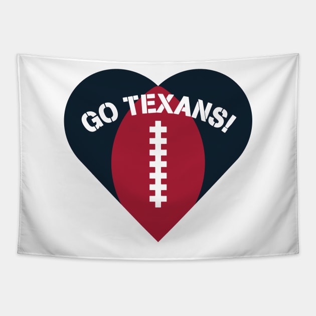 Heart Shaped Houston Texans Tapestry by Rad Love