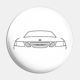 Saab 9-3 classic car black outline graphic Pin