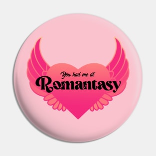 You Had Me At Romantasy | Hot Pink and Gold Pin