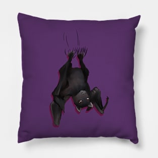 Fruity the fruit bat in purple Pillow