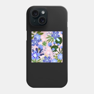 Forget-Me-Not Blooms_Millennial Pink Background Phone Case