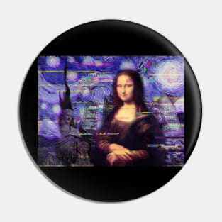 aesthetic mona lisa under the starry night Pin