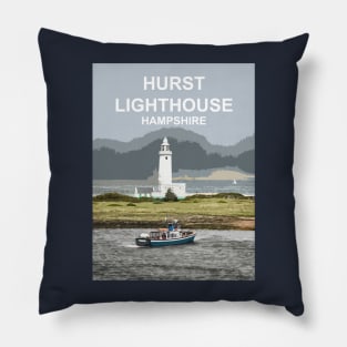 Hurst Lighthouse Hampshire gift. Travel poster Pillow