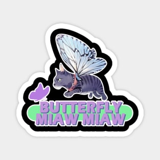 Butterfly cat funny flying cat with wings Magnet