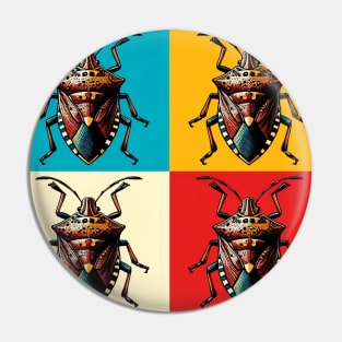 Pop Brown Marmorated Stink Bug Art - Cool Insect Pin