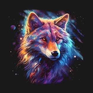 Cosmic Space Galaxy Wolf T-Shirt