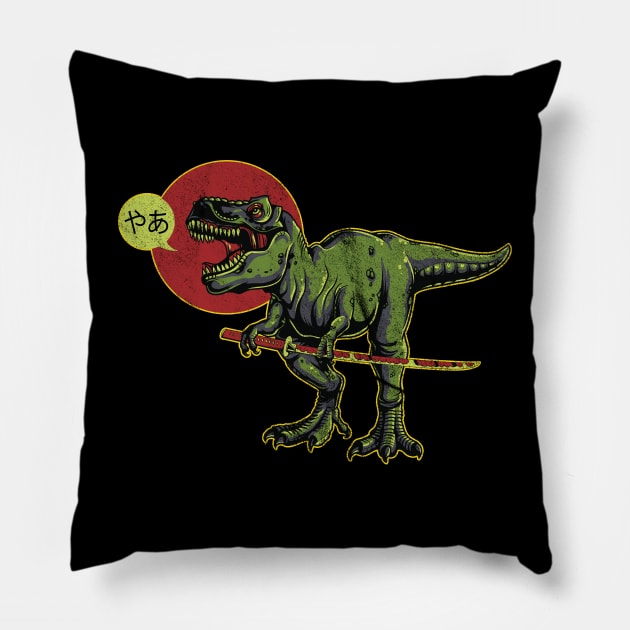 Retro Japanese T-Rex Said "Hi" Pillow by vintage-corner