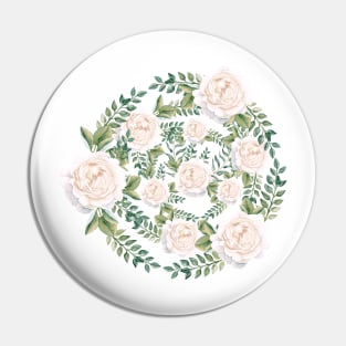 Vintage Watercolor Flowers Pin