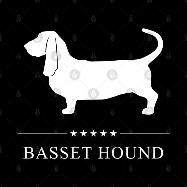 Basset Hound Dog White Silhouette by millersye