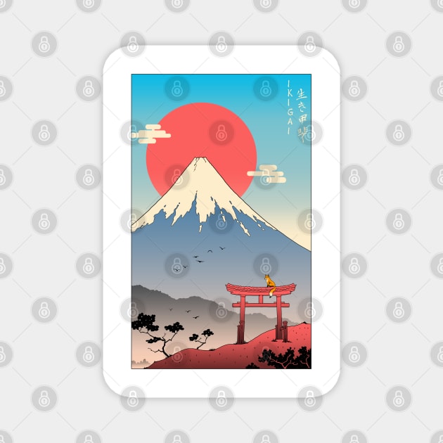 Ikigai in Mt. Fuji Magnet by Vincent Trinidad Art