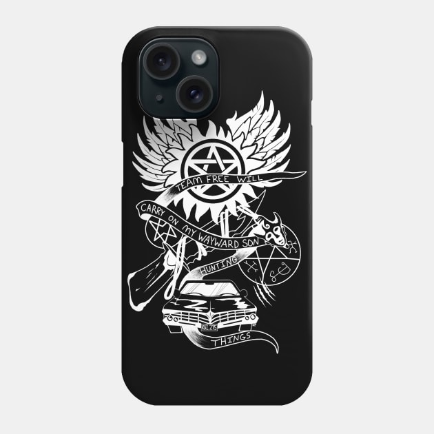 Carry On My Wayward Son Phone Case by dalmation1080