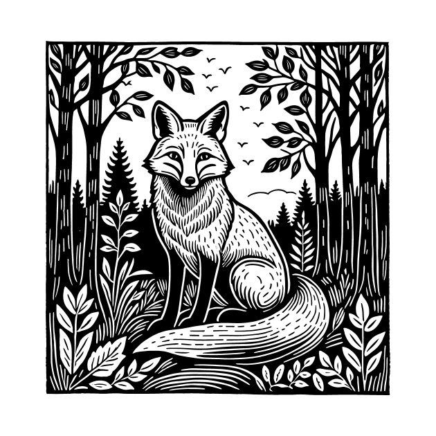 A Fox in Ancient Woodland by Yilsi