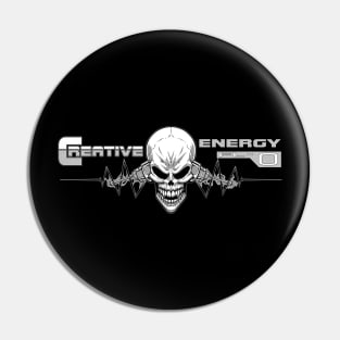 WEIRDO - Creative Energy Flo - Skull - Black and White Pin