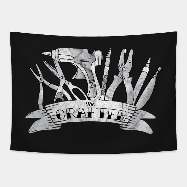 Vintage Distressed Crafter Crafting Tools Tapestry by HotHibiscus