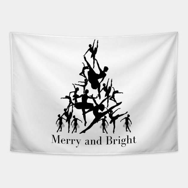 Merry and Bright christmas tree dancers Tapestry by Dancespread