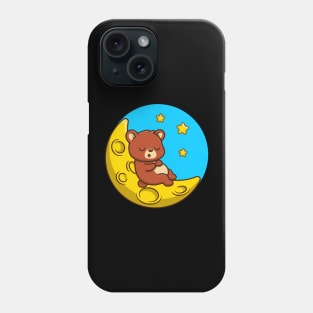 Cute Bear Sleeping On Moon Phone Case