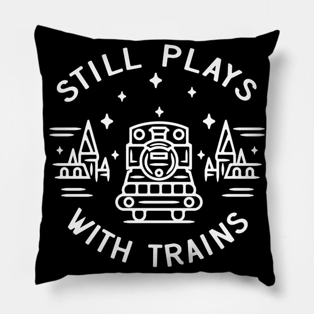 Model Train Locomotive Model Maker Gift Pillow by Foxxy Merch