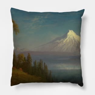 Mount St. Helens, Columbia River, Oregon by Albert Bierstadt Pillow