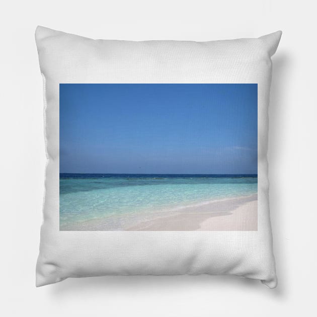 Maldives Perfect Beach Pillow by JohnDalkin