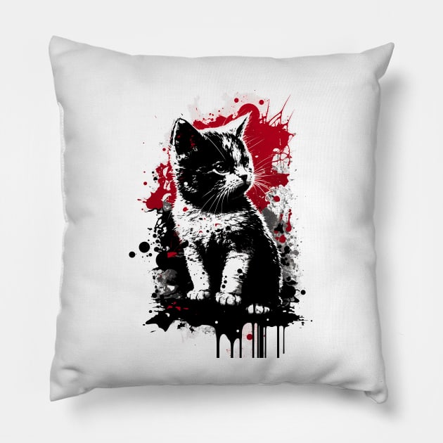 Munchkin Cat Portrait Pillow by TortillaChief