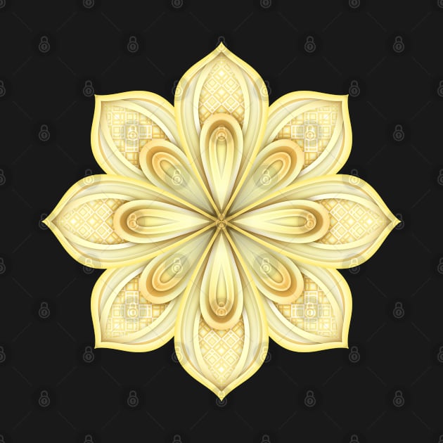 Gold Beautiful Decorative Ornate Mandala by lissantee