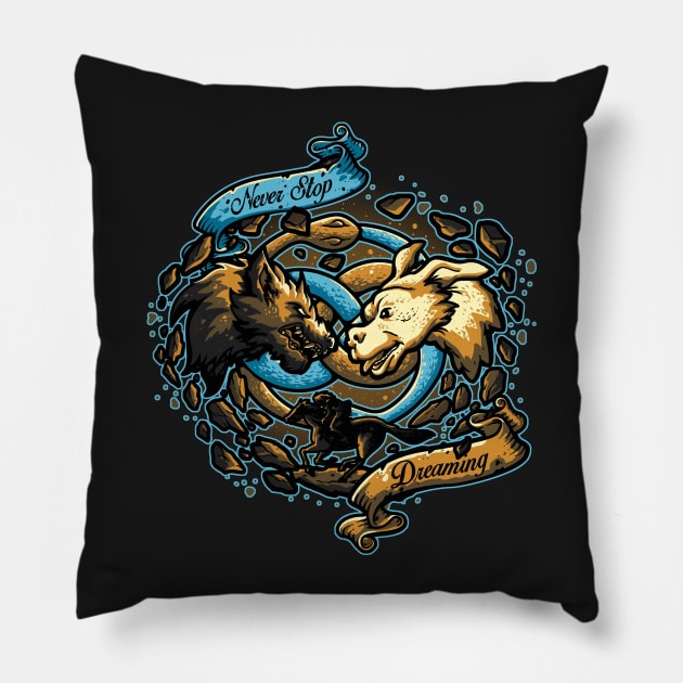 Never Stop Dreaming Pillow by LetterQ