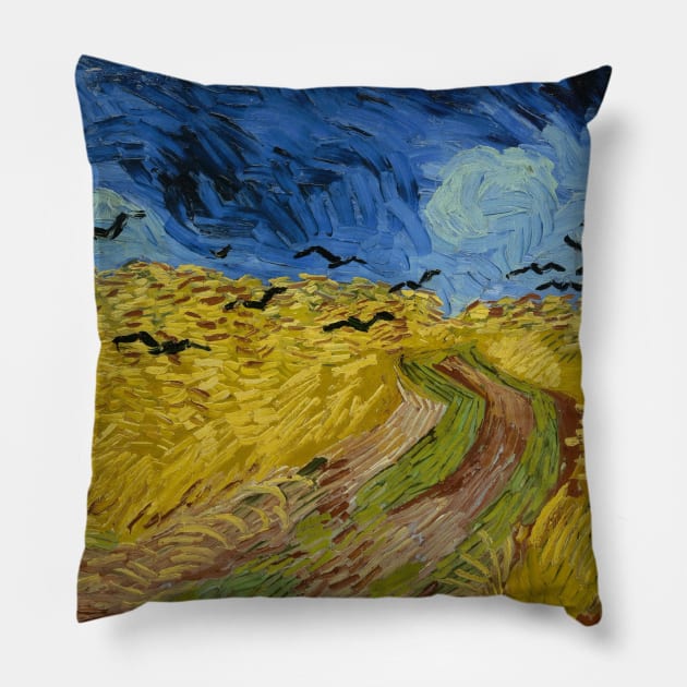 Vincent Van Gogh- Wheatfield with Crows Pillow by SybaDesign