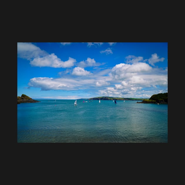 Wonderful Ocean & Clouds With Small Sailing Boats - Coastal Scenery by Harmony-Mind