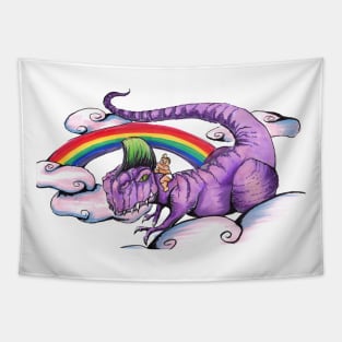 Dinosaur Rider Tapestry