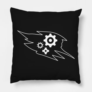 Simplistic Gears & Sprockets - White Pillow