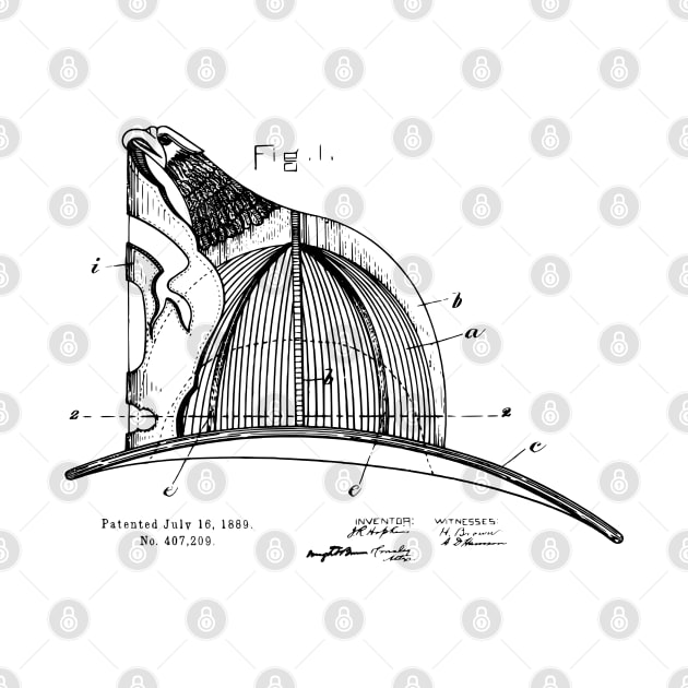 Firefighting Gift - Fireman's Helmet Patent by MadebyDesign