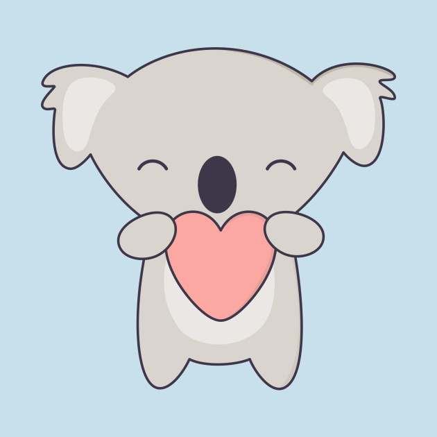 Kawaii Cute Koala Bear With Heart Koala T Shirt Teepublic