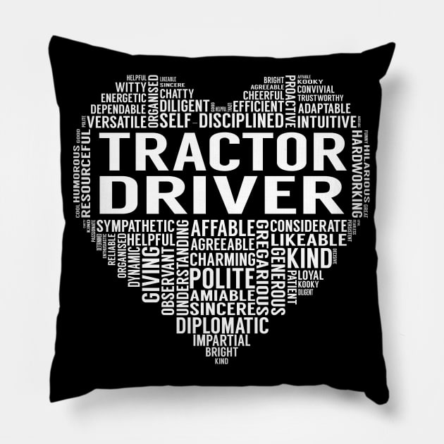 Tractor Driver Heart Pillow by LotusTee