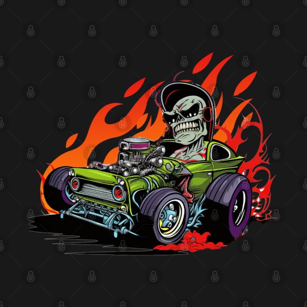 Monster Hot Rod Zombie Coupe Street Racer Retro Design by Coder-T