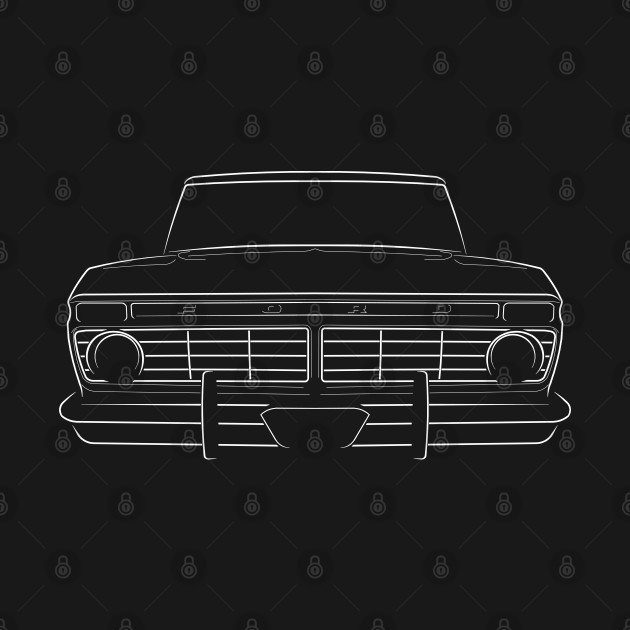 front/profile - 1974 Ford F-100 - stencil, white by mal_photography