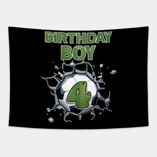 4th Birthday Boys Soccer player Gift For Boys Kids toddlers Tapestry